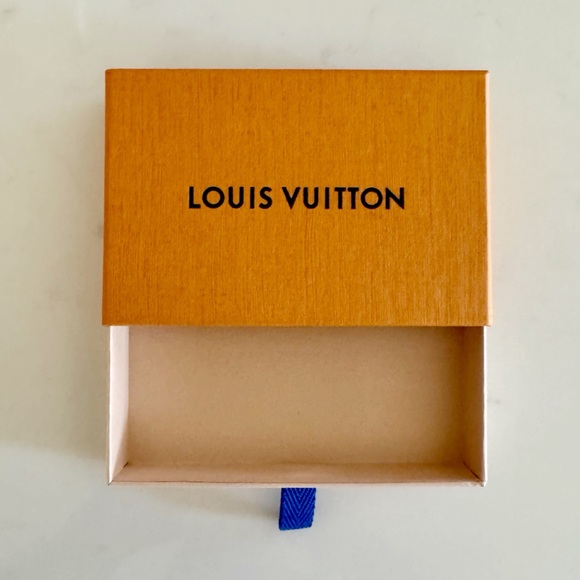 Louis Vuitton LV Drawer Style Saffron Orange Jewelry Gift Box, Blue Pull Tab - Picture 5 of 17